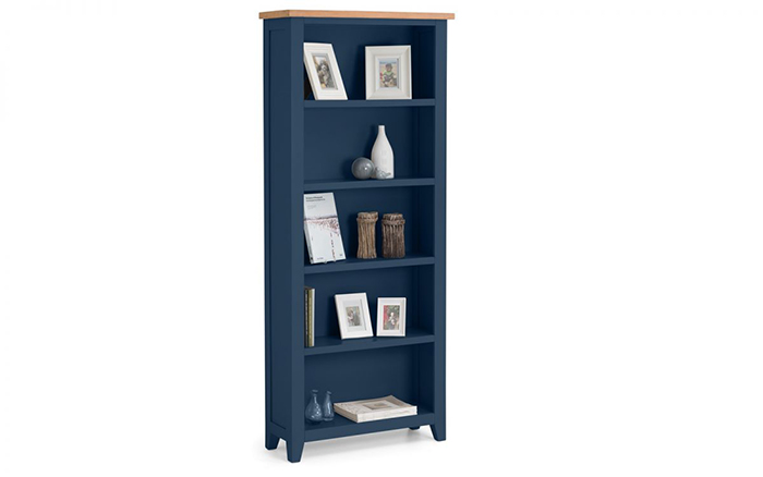 Richmond Tall Bookcase Midnight Blue - Click Image to Close